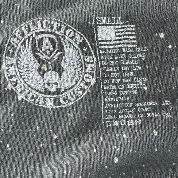 Affliction Women’s Graphic Short Sleeve Cut Out Distressed T-Shirt-Size: S -NWT - Picture 11 of 11